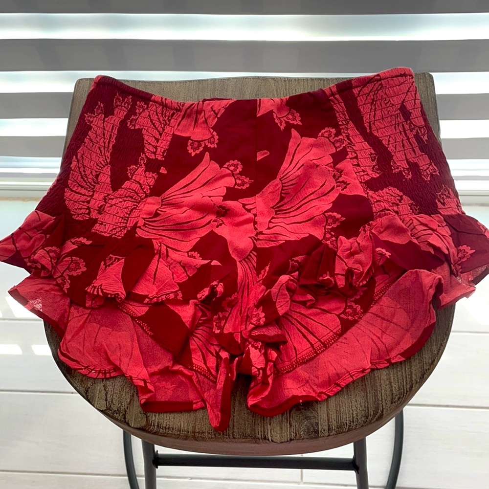 Free People Shorts with bottom ruffle